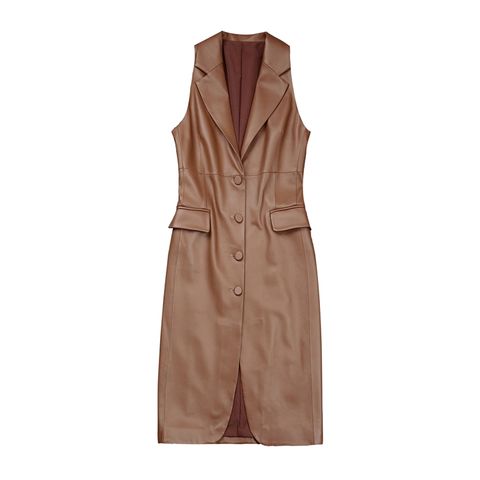 Women's genuine leather blazer - New 2025 Women Fashion Sleeveless Suit Midi Dress High Wai | Unidekuaidi