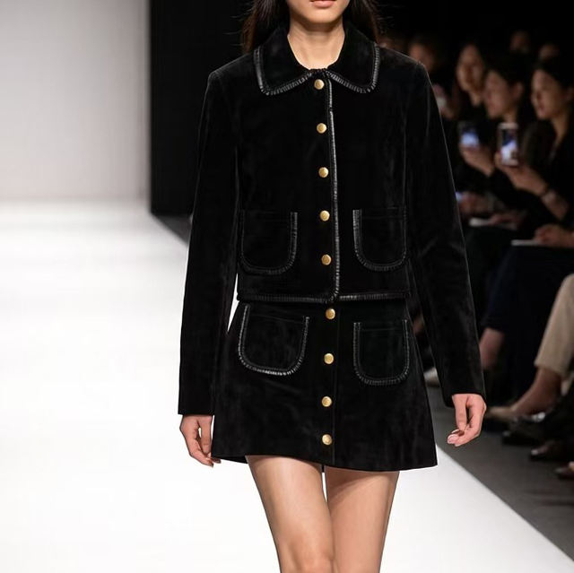 Women's genuine leather coat - New Style Fashion Retro Slim Spliced Single Breasted Coat | Unidekuaidi