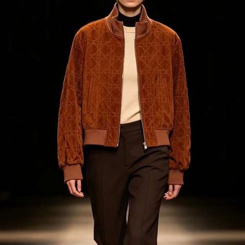 Women's genuine leather coat - Autumn Winter Knitted Spliced Zip up Old Money Vintage Lea | Unidekuaidi