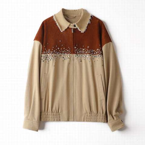Women's genuine leather coat - New Autumn Woolen Leather Patchwork Coat Irregular Rivets | Unidekuaidi