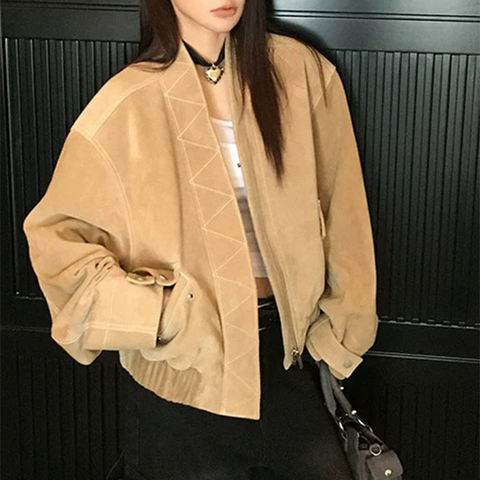 Women's genuine leather coat - Women's New Genuine Leather Coat Goat Suede With Exposed S | Unidekuaidi