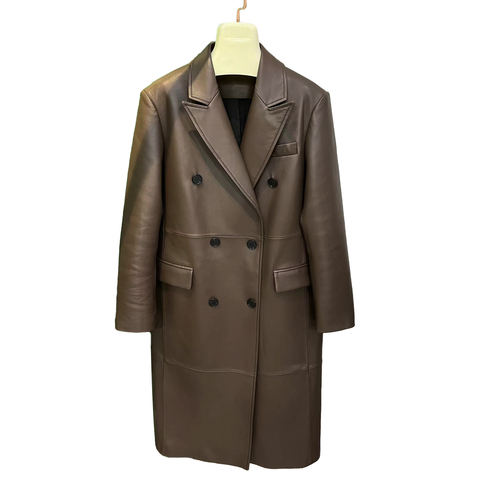 Women's genuine leather coat - New Fashion High Quality Sheepskin Leather Solid Color Cla | Unidekuaidi
