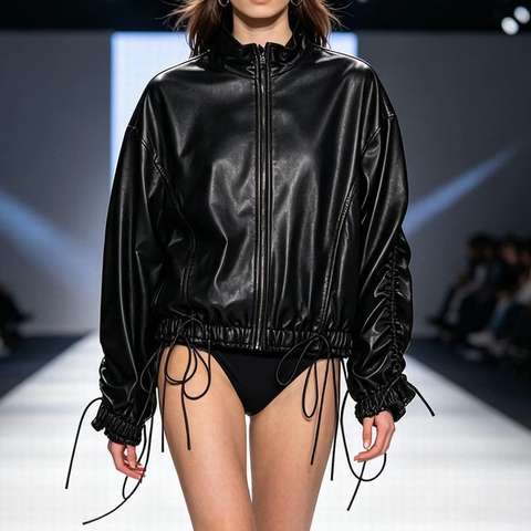 Women's genuine leather coat - HN6168 Drawstring Design Versatile Women's Genuine Leather | Unidekuaidi