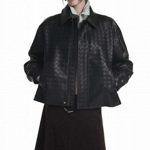 Women's genuine leather coat - HN000006 Women's Lapel Sheepskin Jacket Black Solid Loose | Unidekuaidi