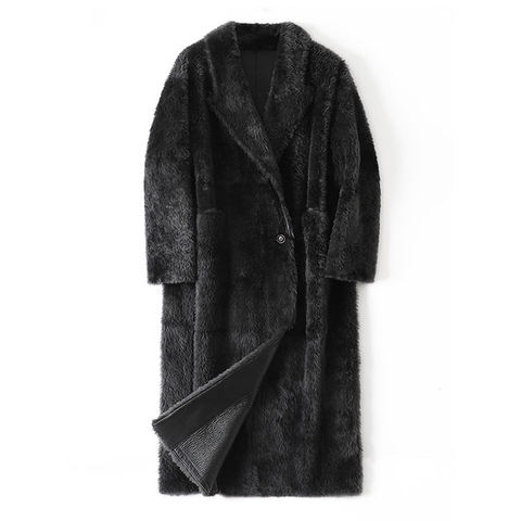 Women's genuine leather coat - South African Mosi-Kangalun Single Buton One-piece Straigh | Unidekuaidi