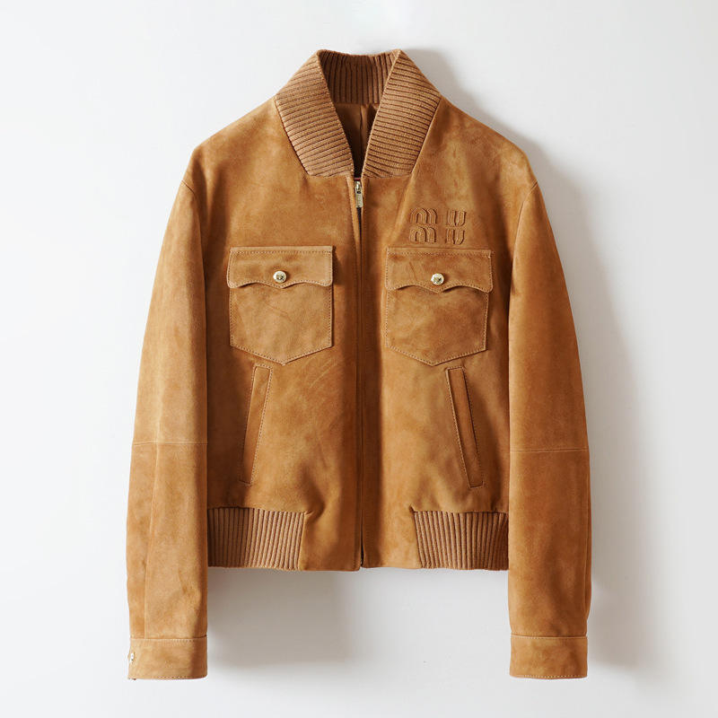 Women's genuine leather coat - New Design Fall Winter Real Sheepskin Coat Zipper Stand Co | Unidekuaidi