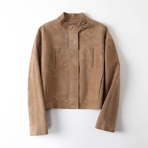Women's genuine leather coat - Autumn New Arrival Casual Streetwear Coat Women's Stand Co | Unidekuaidi