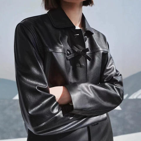 Women's genuine leather coat - New Arrival Women's Turn-down Collar Casual Sheepskin Leat | Unidekuaidi