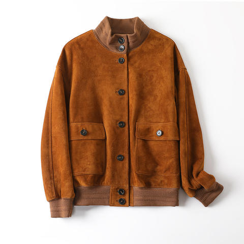 Women's genuine leather coat - Early Autumn New Arrival Women's Stand Collar Knitted Spli | Unidekuaidi