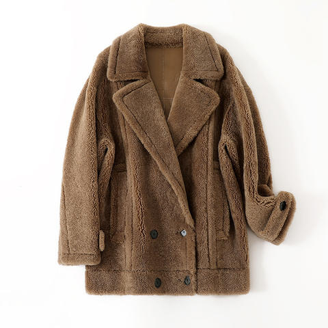 Women's genuine leather coat - European and American Winter Teddy Fleece Fur Integrated D | Unidekuaidi