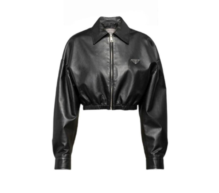 Women's genuine leather coat - New Hot Long Sleeves Zipper High Waist Crop Top Pure Genui | Unidekuaidi