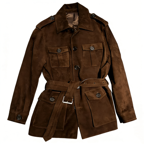 Women's genuine leather coat - Spring New Products Coat Brown Vintage Lambskin Leather Su | Unidekuaidi