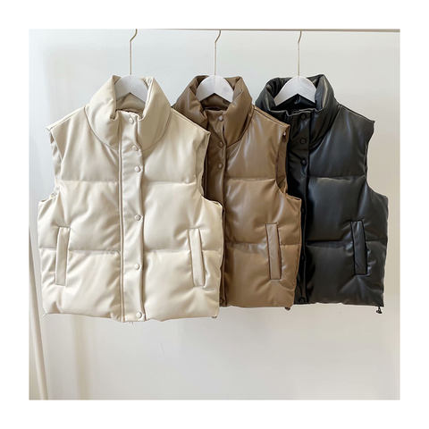 Women's genuine leather coat - Winter Fall Stylish Sleeveless Leather Coat Solid Color Le | Unidekuaidi
