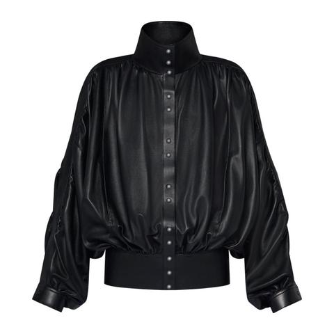 Women's genuine leather coat - New Collar Heavy Industry Pleated Waist Cinched Single Bre | Unidekuaidi