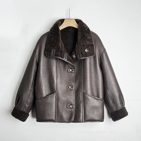 Women's genuine leather coat - New Arrival Women's Short Fashion Fur Coats Real Leather S | Unidekuaidi