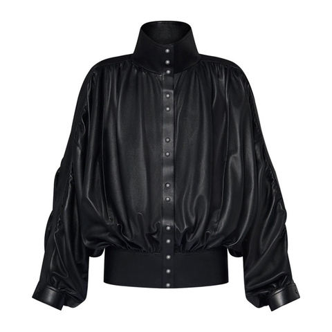 Women's genuine leather coat - New Style Stand-up Collar Sheepskin Heavy-duty Pleated Fit | Unidekuaidi
