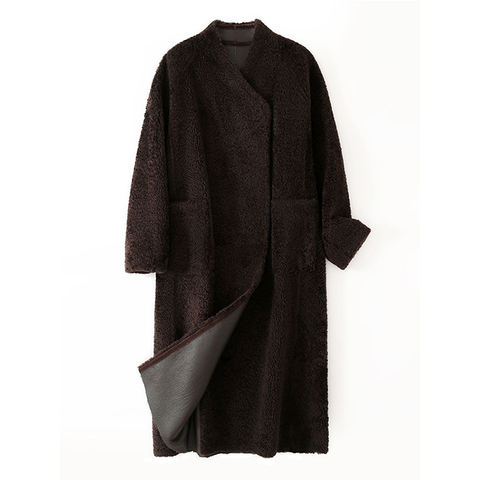 Women's genuine leather coat - Winter New Style Reversible Curly Wool Long Raglan Wool Sh | Unidekuaidi