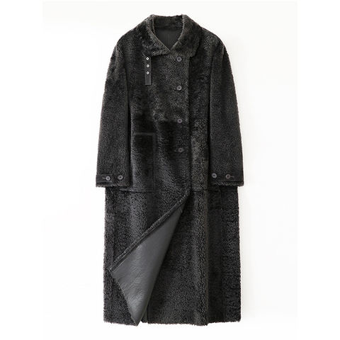 Women's genuine leather coat - Winter New Style Single-breasted Extra-long Raglan Wool Cu | Unidekuaidi