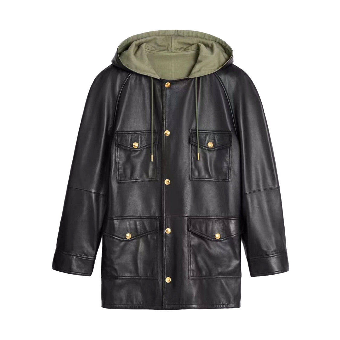 Women's genuine leather coat - Winter Long Leather Coat for Women Windproof Warm Black Ho | Unidekuaidi