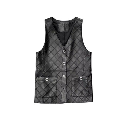 Women's genuine leather coat - New Design Casual Diamond Plaid Genuine Leather Sheepskin | Unidekuaidi