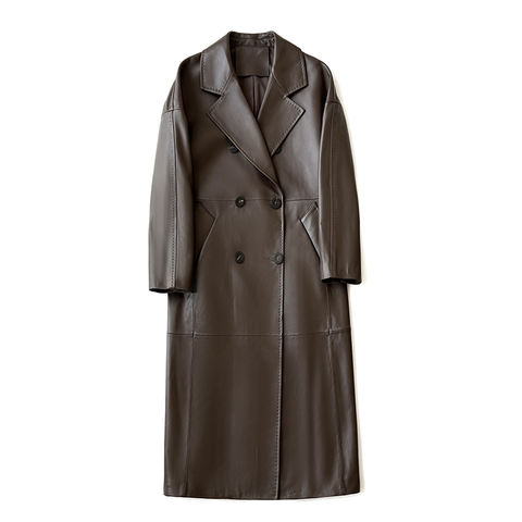 Women's genuine leather coat - High Quality Genuine Sheepskin Leather Jacket Women Long B | Unidekuaidi