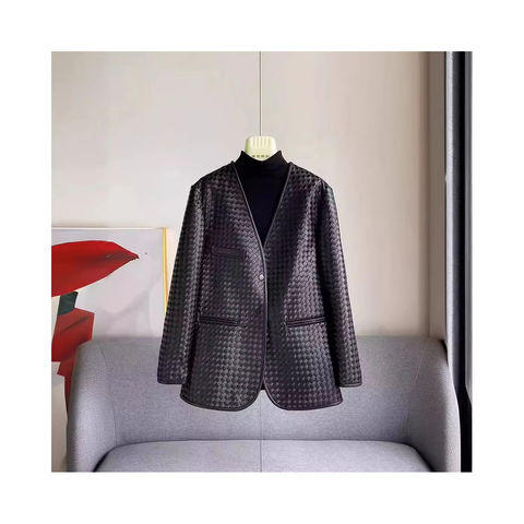 Women's genuine leather coat - Hot Sale Simple Leather Suit Coat Single Breasted Elegant | Unidekuaidi