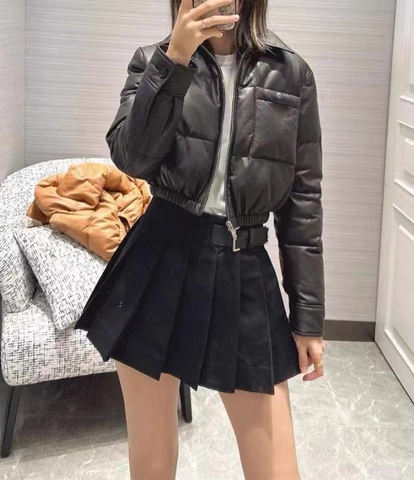 Women's genuine leather coat - Winter Short Warm Casual Loose 90% White Duck Down Filled | Unidekuaidi