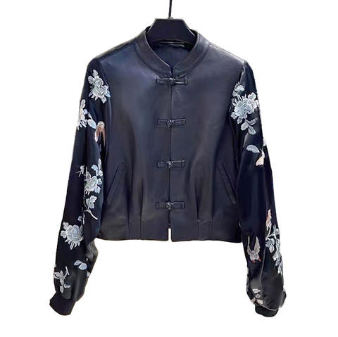 Women's genuine leather coat - Fashion High Quality Elegant Genuine Sheepskin Black Women | Unidekuaidi