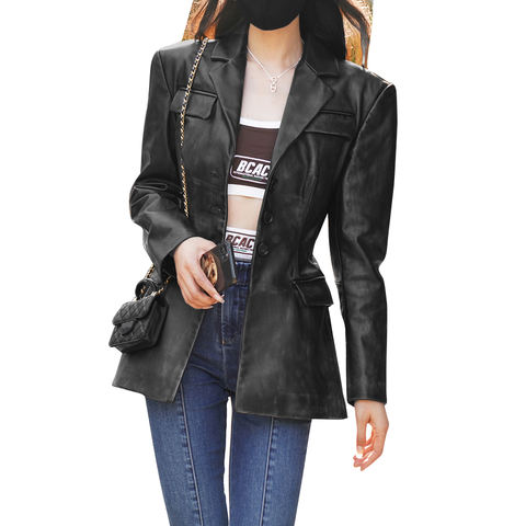 Women's genuine leather coat - New Arrivals Hot Sale Solid Color Genuine Leather Women Bo | Unidekuaidi