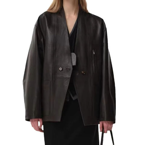 Women's genuine leather coat - New Trending Womens Fashion Genuine Leather Suit Coat Casu | Unidekuaidi