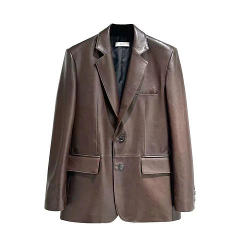 Women's genuine leather coat - Quality Hot Sale Fashion Sheep Leather Suit Ladies Loose B | Unidekuaidi