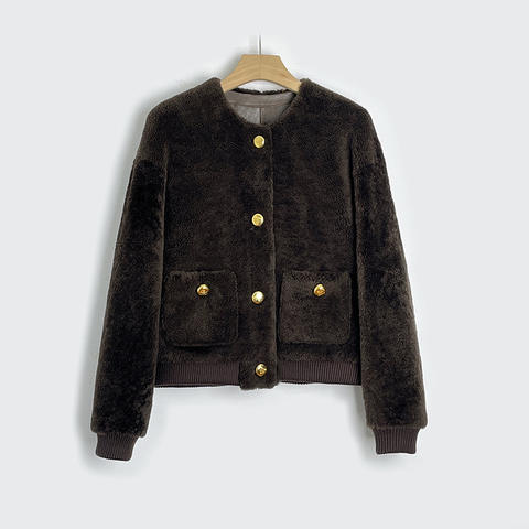 Women's genuine leather coat - Women Trendy Fashion Clothets Granular Wool Natural Fur Ja | Unidekuaidi