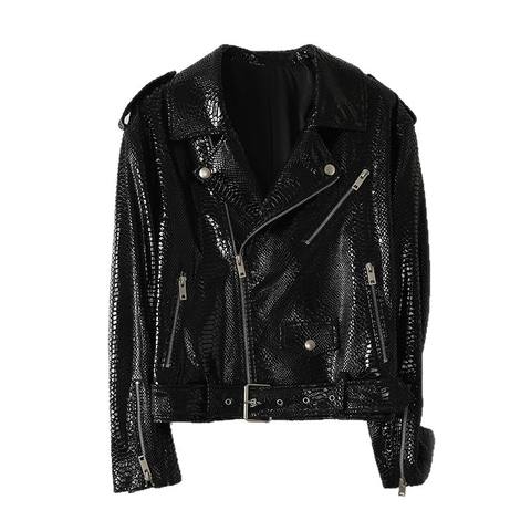 Women's genuine leather coat - New Style Genuine Leather Coat Sheepskin Embossed Snake Pa | Unidekuaidi