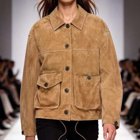 Women's genuine leather coat - Dressing in a Casual and Elegant Style Beige Retro Spliced | Unidekuaidi