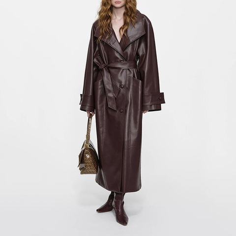 Women's genuine leather coat - Women's Autumn/Winter New Sheepskin Large Collar Single Br | Unidekuaidi