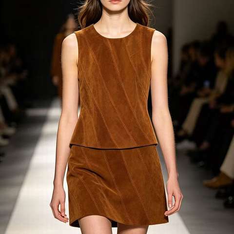 Women's genuine leather coat - Women's Slim Spliced Stripe Casual Waistcoat Round Neck Co | Unidekuaidi