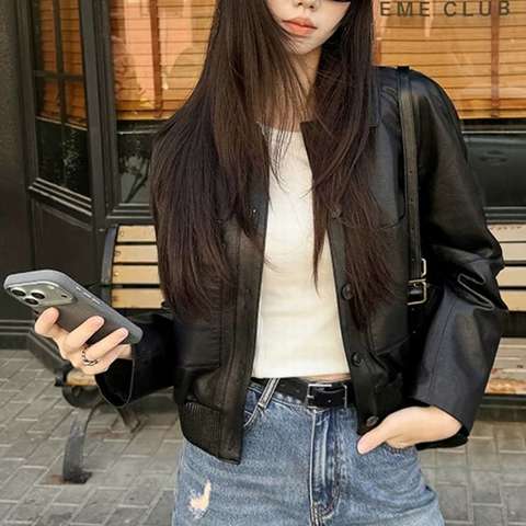 Women's genuine leather coat - HN000002 Women's Genuine Leather Jacket Deer Grain Goatski | Unidekuaidi