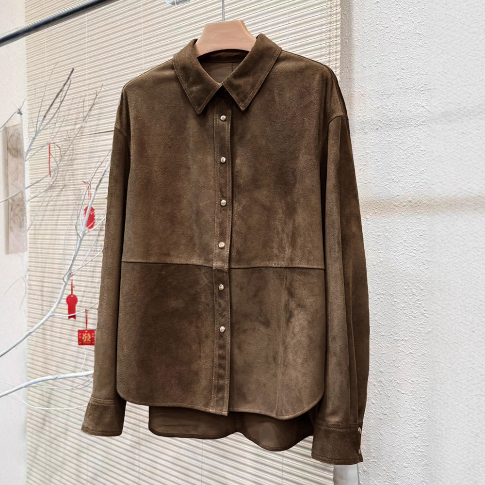 Women's genuine leather coat - Autumn New Sheepskin Anti Velvet Simple Single Breasted Lo | Unidekuaidi