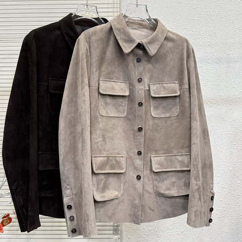 Women's genuine leather coat - Autumn Women's New Goatskin Anti Velvet Simple Long Sleeve | Unidekuaidi