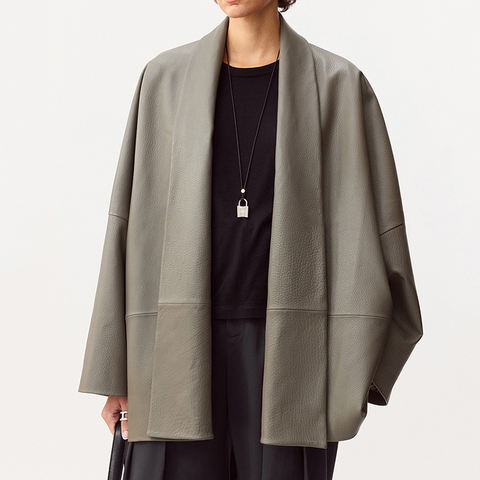 Women's genuine leather coat - Fall Fashion Sheepskin Extremely Simple Style Long Sleeved | Unidekuaidi