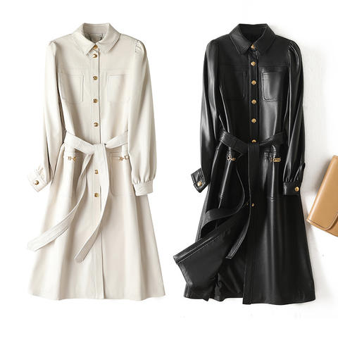Women's genuine leather coat - Fashion Metal Decoration Design Temperament Retro Style Po | Unidekuaidi