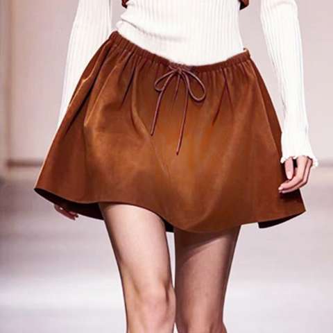 Women's genuine leather dress - Autumn New Style Leather Half-Dress Slim-Fitting Fashion G | Unidekuaidi
