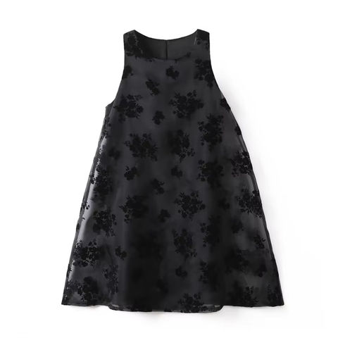 Women's genuine leather dress - Wholesale Fashionable Floral Round Neck a Line Elegant Cau | Unidekuaidi
