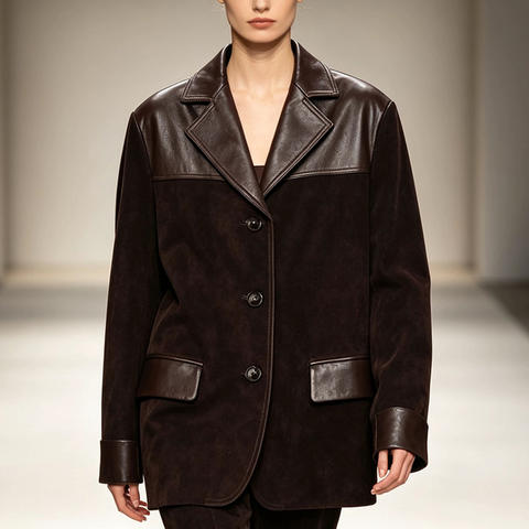 Women's genuine leather jacket - HN3250-1 European American Luxury Casual Oversized Vintage | Unidekuaidi