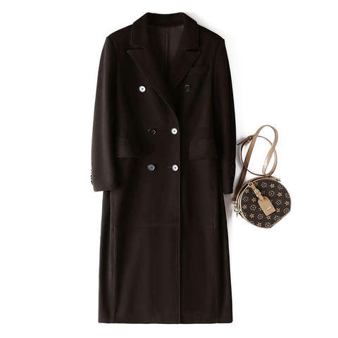 Women's genuine leather jacket - Trending Fashion Goat Leather Suede Suit Collar Double Bre | Unidekuaidi