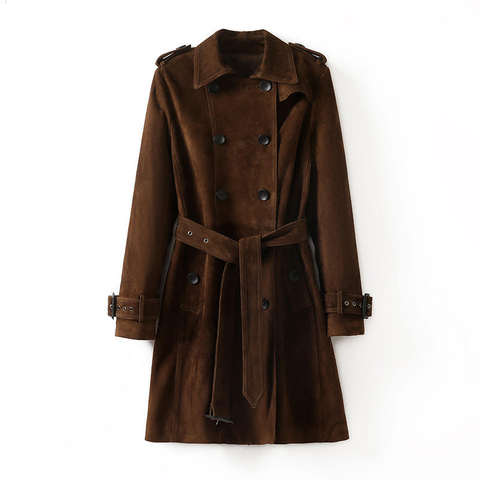 Women's genuine leather jacket - New Genuine Leather Jacket Goat Skin Suede Suede Classic B | Unidekuaidi