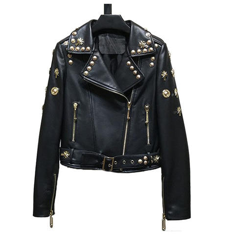 Women's genuine leather jacket - Zipper Design Wholesale Woman Leather Clothes Black Biker | Unidekuaidi