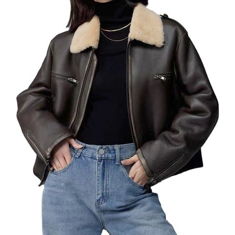Women's genuine leather jacket - Winter New Trendy Windproof Biker Motorcycles Casual Women | Unidekuaidi