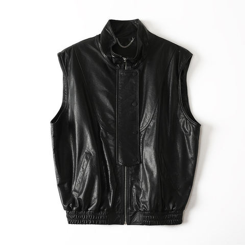 Women's genuine leather jacket - Waxed Leather Drop-shoulder European and American Biker-st | Unidekuaidi