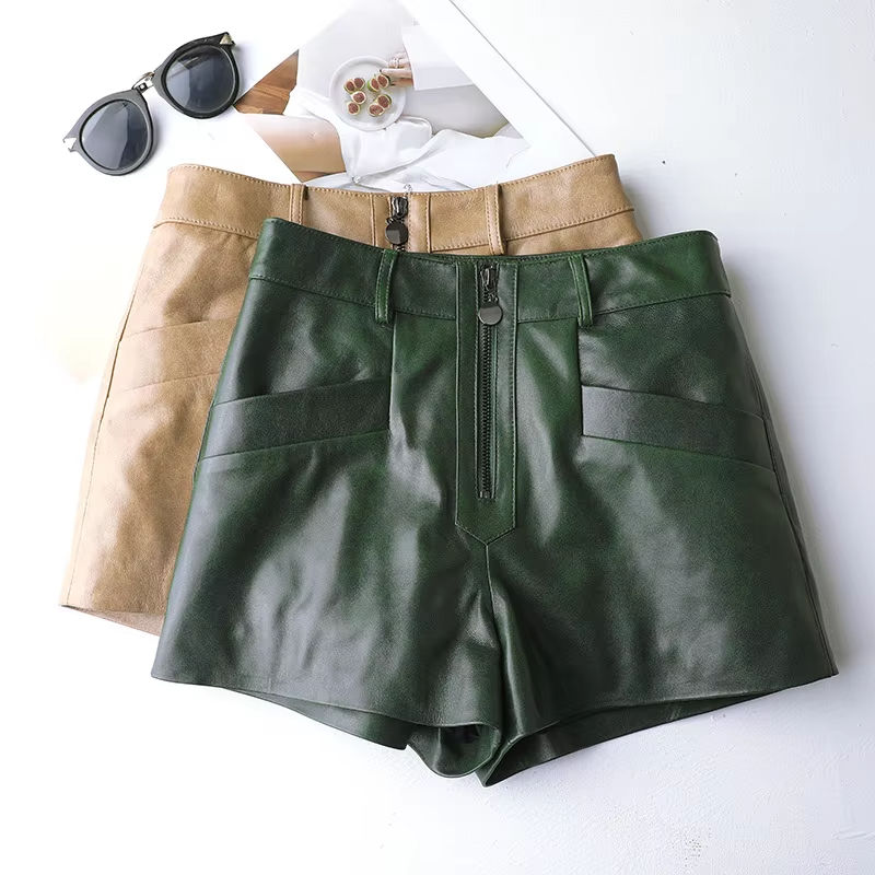 Women's genuine leather jacket - New Style Winter Autumn Causal High Waist Motorcycles Gree | Unidekuaidi